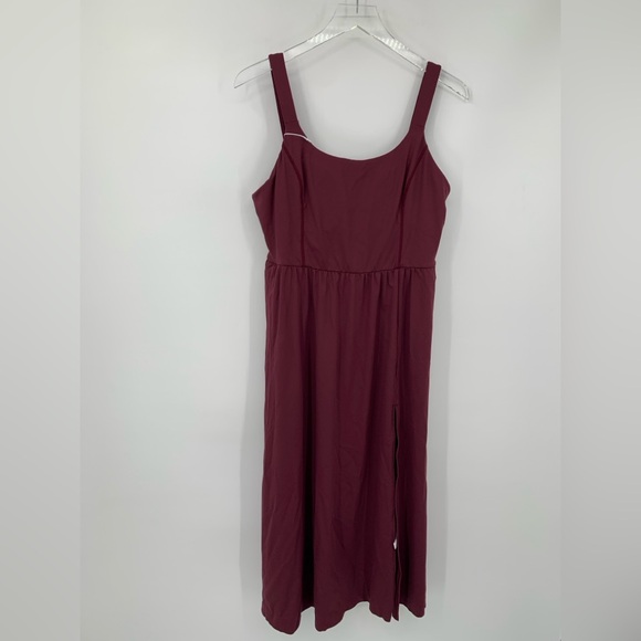 Halara Padded midi dress fig burgundy cross-over padded jersey knit new X-Large - Picture 5 of 6